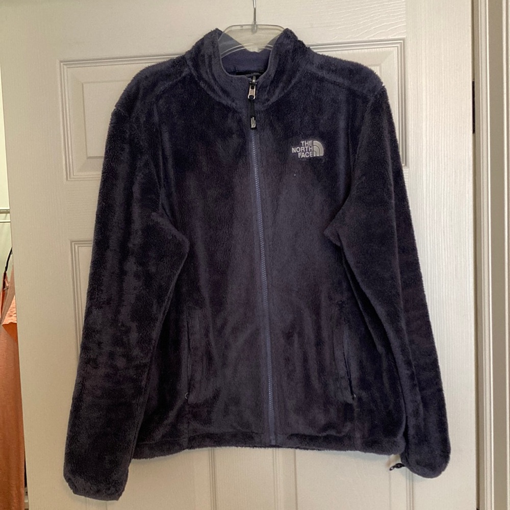 Navy blue north face zip-up